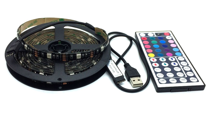 Light LED pásek 5V USB SMD5050 RGB, 5 metrů