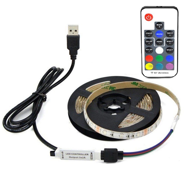 Light LED pásek 5V USB SMD5050 RGB, 0,5 metru