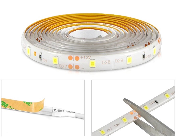 LED pásek s PIR čidlem pohybu 60LED/1m IP65 čistá bílá, 2metry