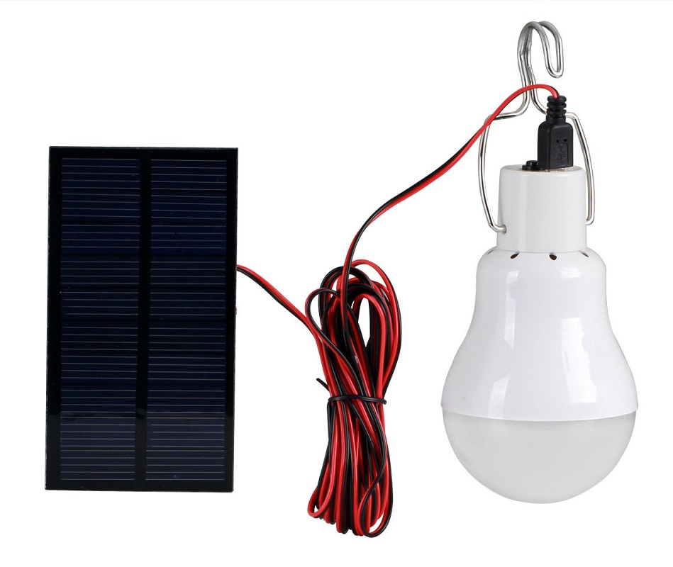 LED žárovka solární 1,5W - bílá