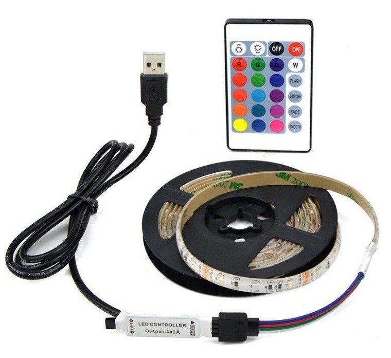 Light LED pásek 5V USB SMD5050 RGB, 1,5metru