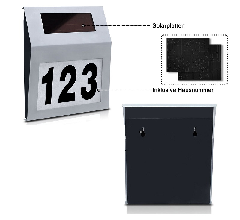 Solar 756 Solární nástěnné světlo domovní číslo