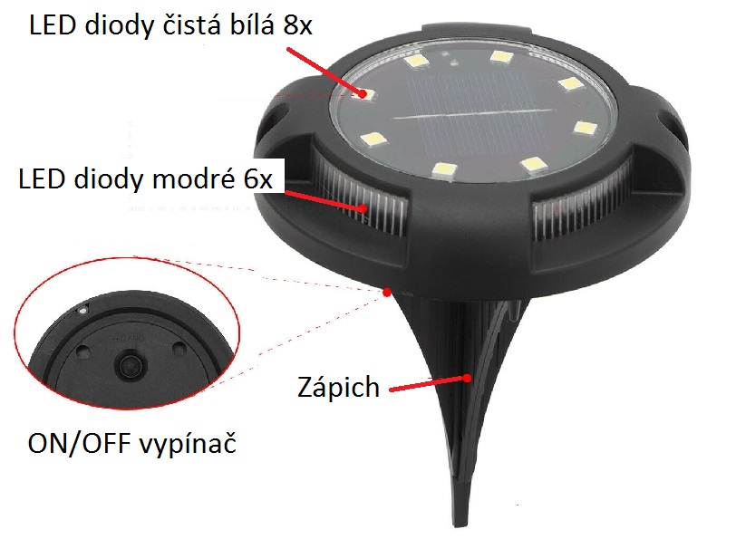 Solar 8064 Solární zahradní zápustné svítidlo 14x LED set 4 kusů
