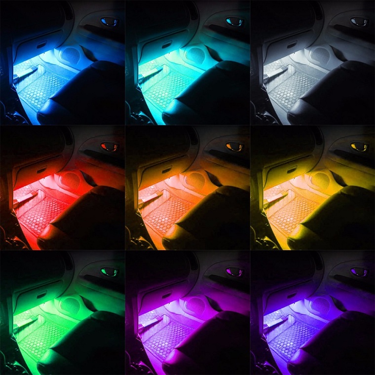 Light SAU48 LED pásek RGB sada do interiéru auta 4x 20cm