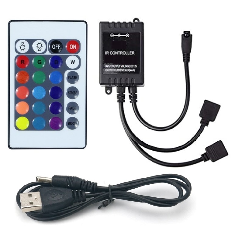 Light USB5515/2 LED pásek RGB 5V USB 2x 1,5 metru IP65