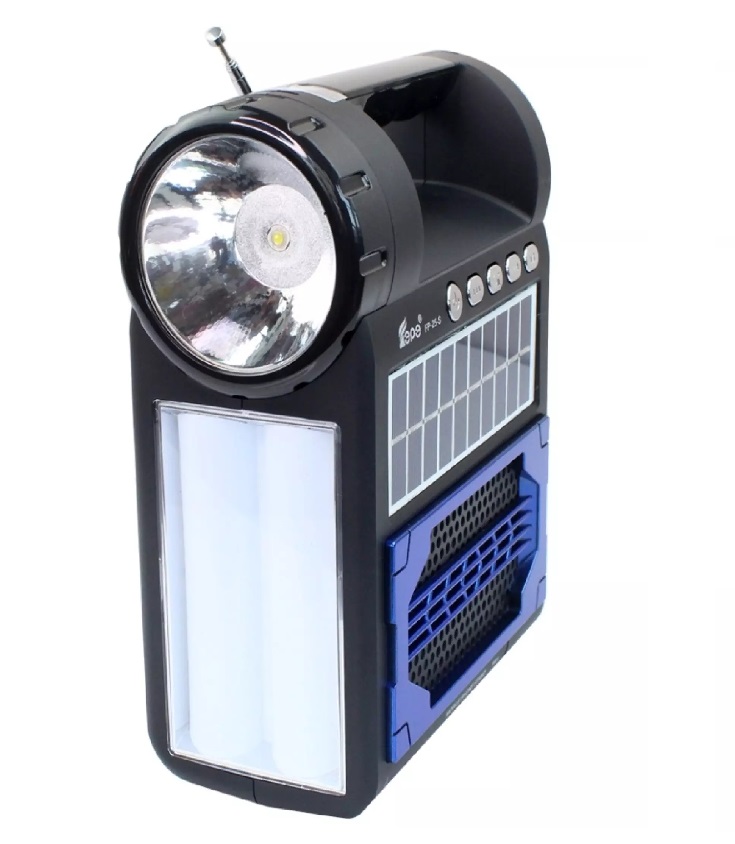 RR5V/1,5W, Multifunkční solární nabíječka, LED osvětlení, rádio, Bluetooth