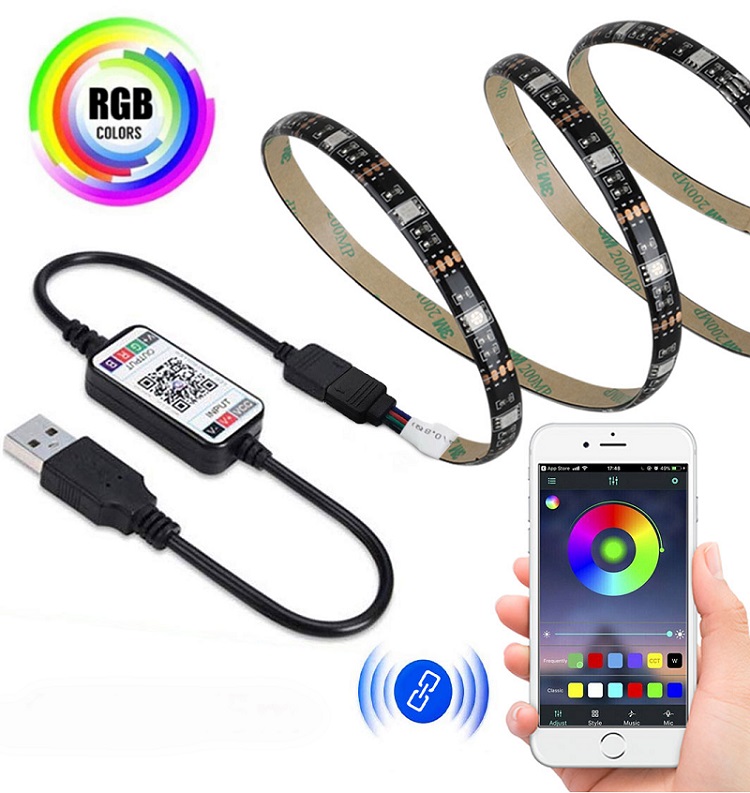 Light USB5535B LED pásek RGB 5V USB 5 metrů Bluetooth 