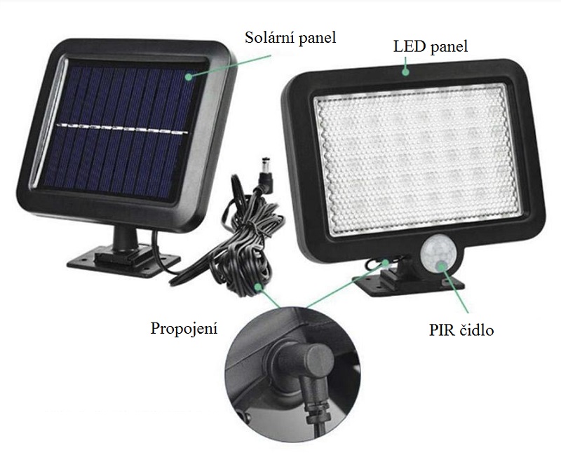 Solární LED halogen 56 LED