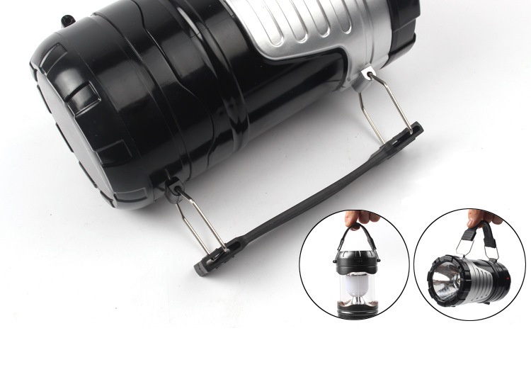 Solární přenosné osvětlení s USB černá