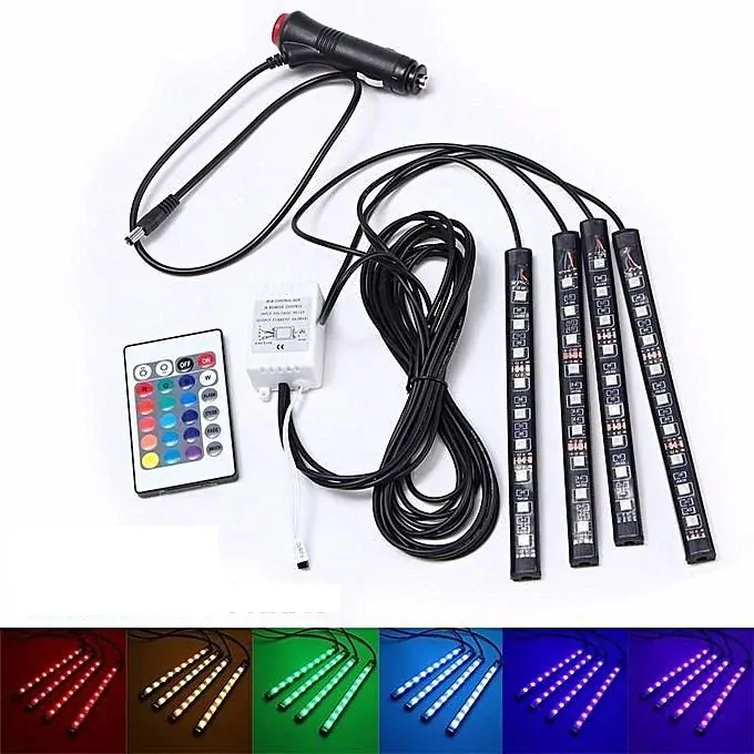 36x LED SAA39/DO RGB osvětlení do interiéru aut s dálkovým ovládáním