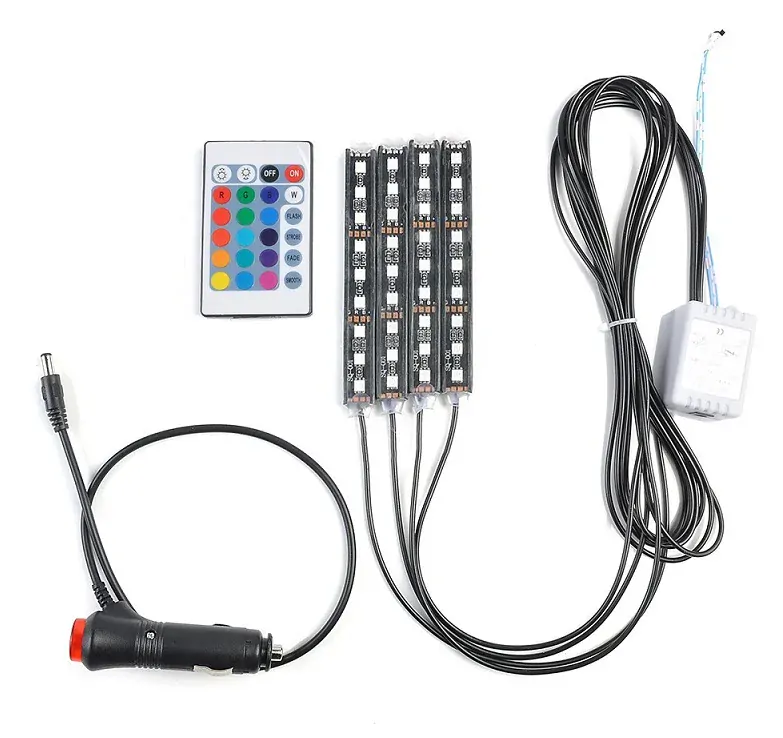 36x LED SAA39/DO RGB osvětlení do interiéru aut s dálkovým ovládáním