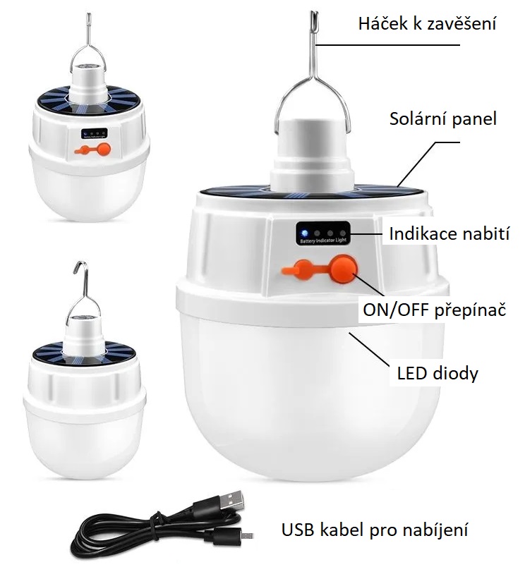 Solar SS04 Nabíjecí solární přenosná svítilna