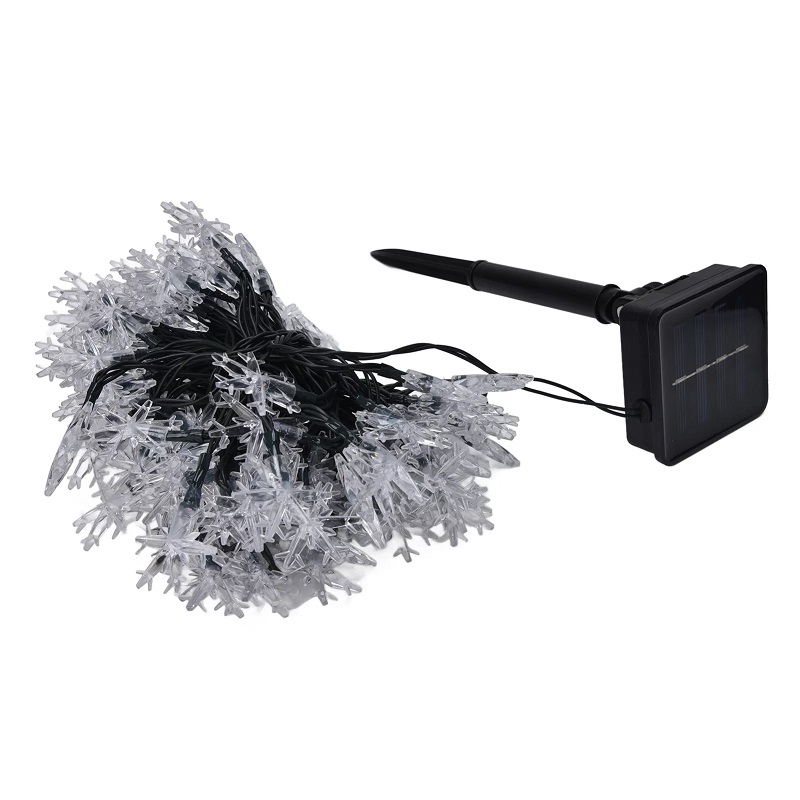 SOLAR H35/02 Solární řetěz sněhová vločka teplá bílá, 6,5 Metrů