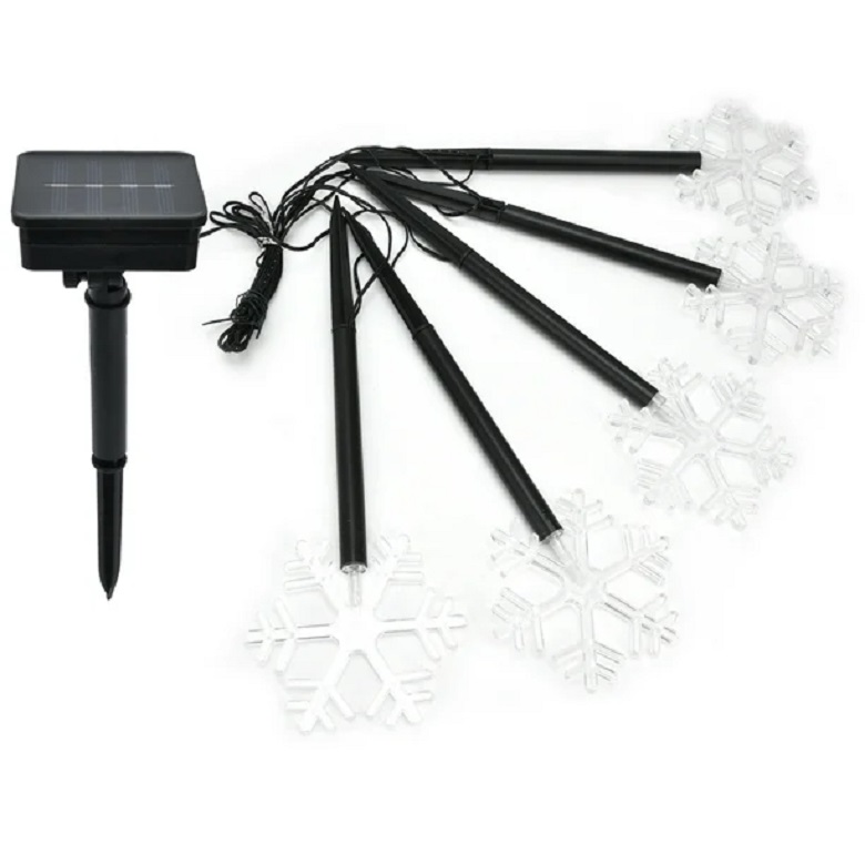 SOLAR H52 Solární řetěz sněhová vločka teplá bílá, 2,6 Metrů