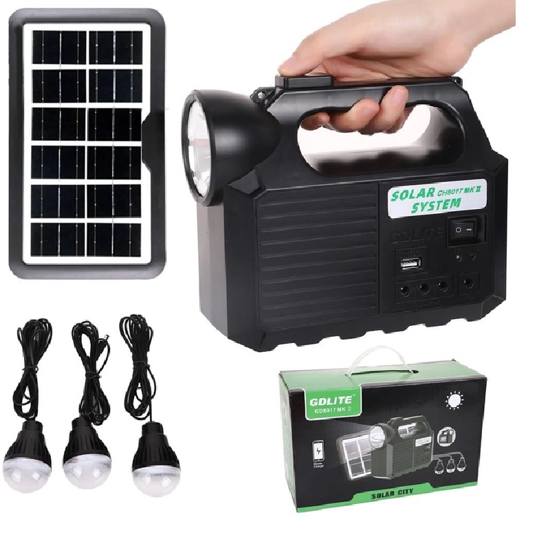 Solar GD80 Solární nabíječka, LED osvětlení, Powerbanka