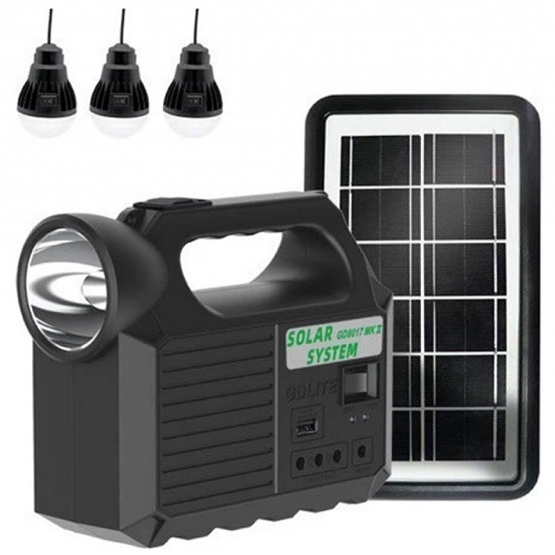Solar GD80 Solární nabíječka, LED osvětlení, Powerbanka