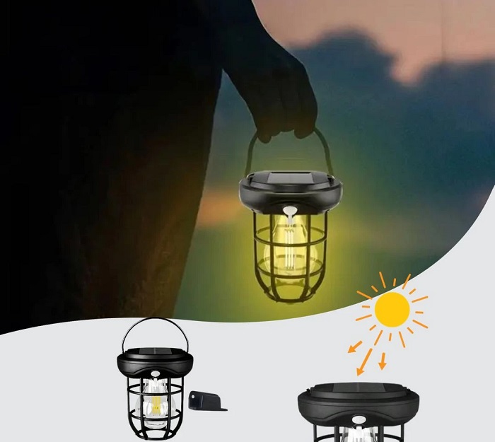 Solar COB184 Zahradní lampa s pohybovým čidlem 3x LED COB