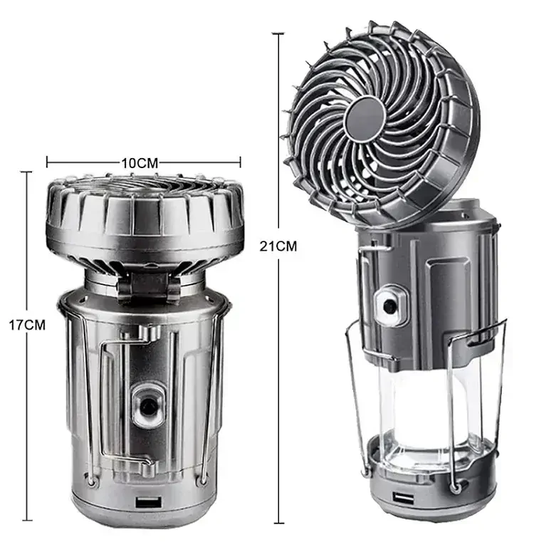 AB-45/S Solární osvětlení přenosné USB ventilátor