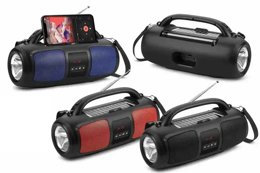 SR-B36 Solární Bluetooth reproduktor rádio LED světlo