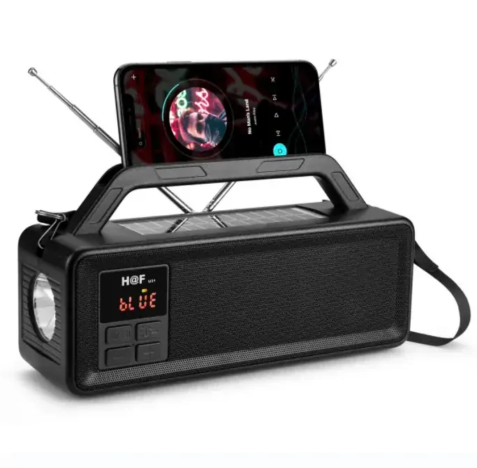SR-U31 Solární Bluetooth reproduktor rádio LED
