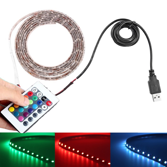 Light LED pásek 5V USB SMD3528 30LED/0,5m IP65 RGB, 0,5metru
