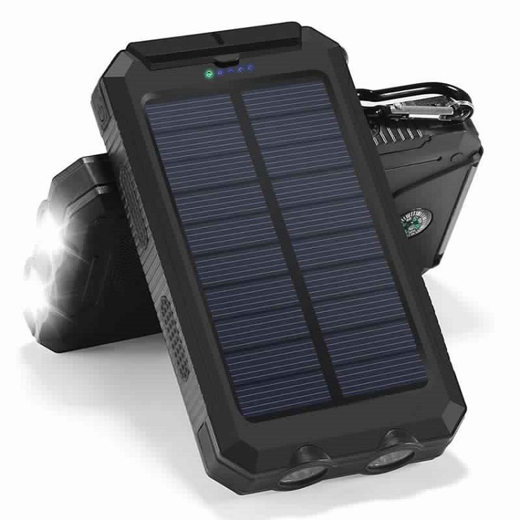 SolarPower N2-101 Solární nabíječka 10.000 mAh bílá, 2x LED