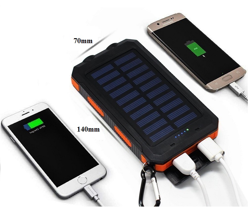 SolarPower N2-102 Solární nabíječka 10.000 mAh modrá, 2x LED