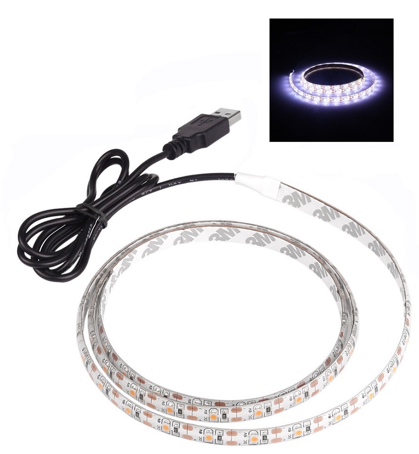 Light USB LED pásek 3528 60LED/m IP65 4.8W/m čistá bílá, 1m