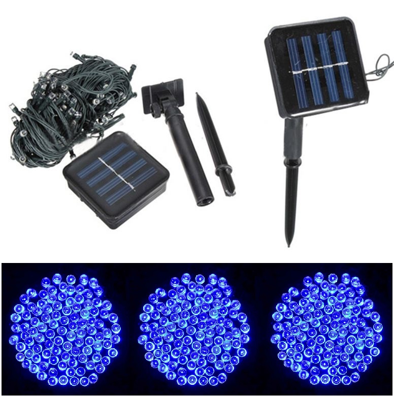 SOLAR 203/22 Solární světelný řetěz modrá, 200LED/22 Metrů