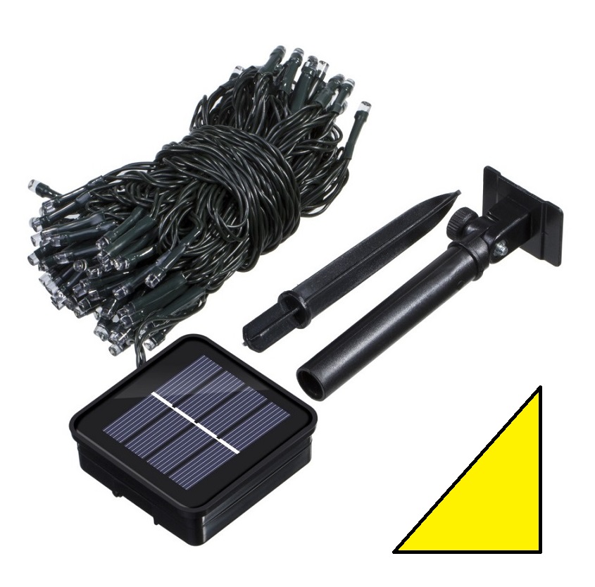 SOLAR 206/22 Solární světelný řetěz žlutá, 200LED/22 Metrů