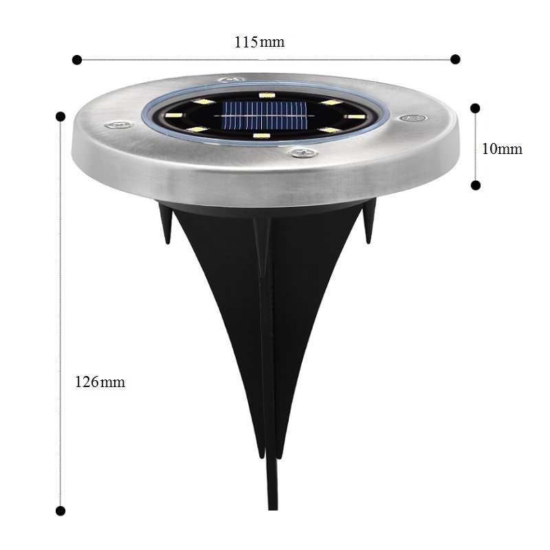 Solární zahradní vestavěné svítidlo čistá bílá