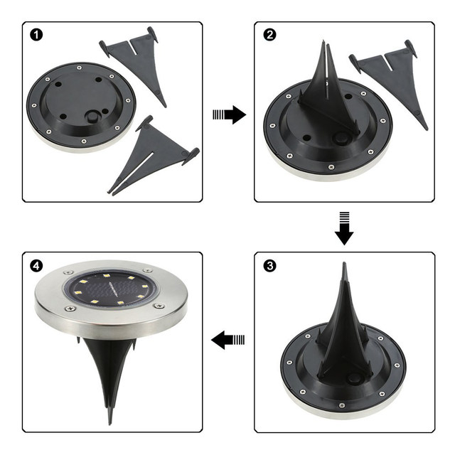 Solární zahradní vestavěné svítidlo čistá bílá