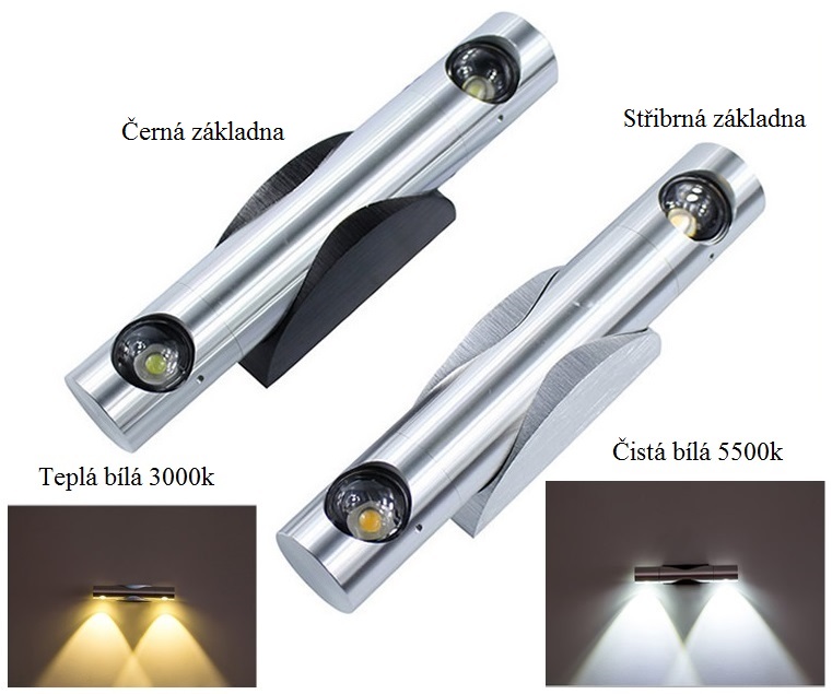 Light N2322 - LED nástěnné osvětlení, teplá bílá /2x3W/230V