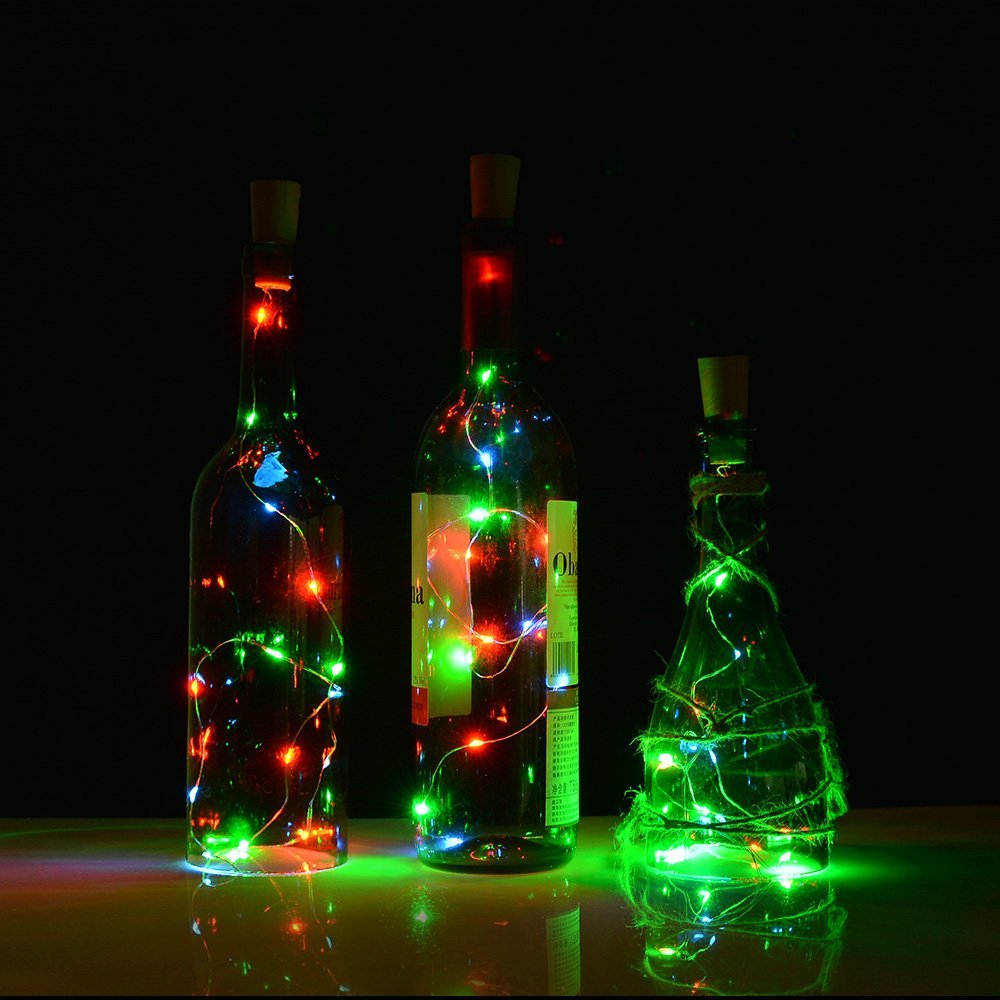 Solární osvětlení uzávěru lahve 2metry/20LED RGB