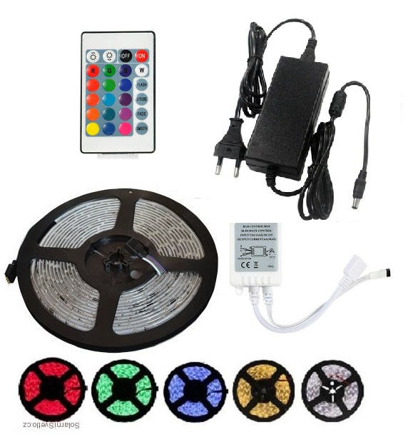Light LED pásek 5050 60LED/m IP65 14,4W/m RGB, 5m, komplet 5A
