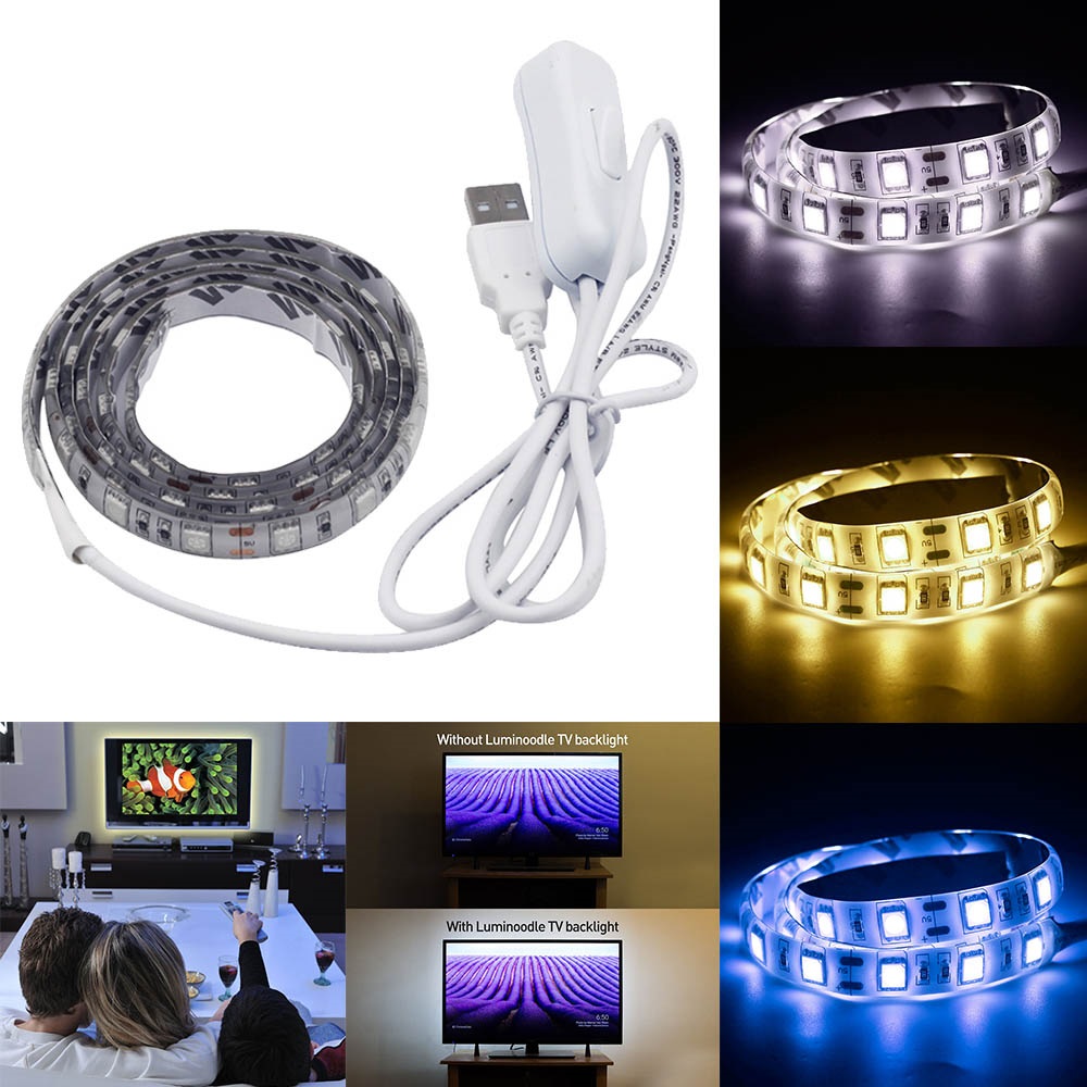 Light USB LED pásek 5050 60LED/m IP65 12W/m čistá bílá, 1m s vypínačem