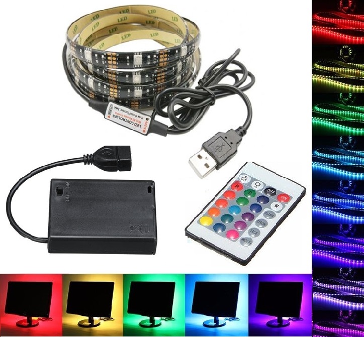 Light B5424/3 USB LED pásek na baterie IP65 RGB 1 metr