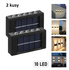 Solar SN/10 Nástěnné světlo 10x LED teplá bílá set 2 kusů
