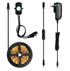 LED pásek s PIR čidlem pohybu 60LED/1m IP65 ON/OFF teplá bílá, 2metry