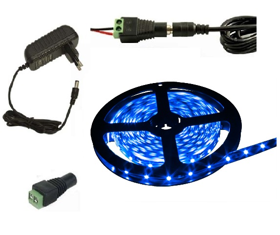 Light LED pásek 5050 60LED/m IP65 14.4W/m modrá, 2,5 metru, komplet