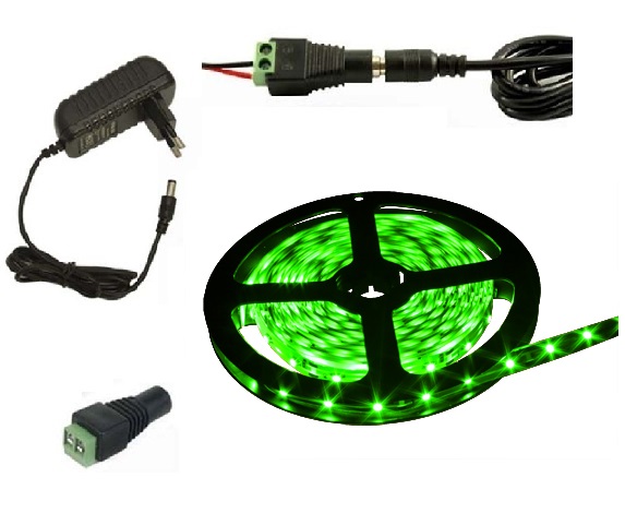 Light LED pásek 5050 60LED/m IP65 14.4W/m zelená, 2,5 metru, komplet