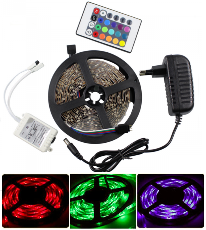 Light LED pásek 3528 IP20 RGB, 4 metry, komplet
