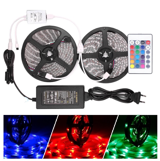 Light LED pásek 3528 IP20 RGB, 10 metrů, komplet