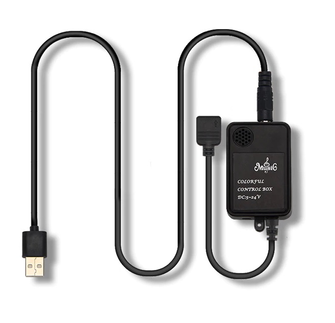 RGB kontroler zvukový ovladač USB LED pásky 5V 