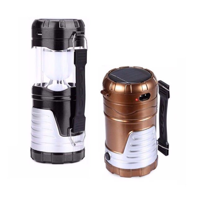 Solární přenosné osvětlení s USB hnědá