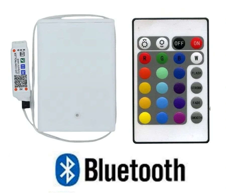 Napájecí bateriová jednotka pro RGB LED pásek dálkový ovladač, Bluetooth