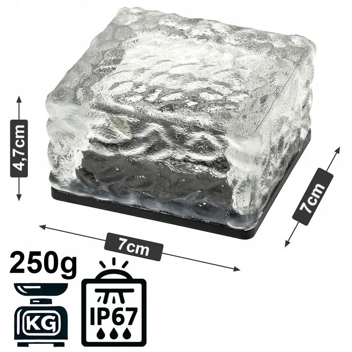 Solární zahradní vestavěné svítidlo kostka