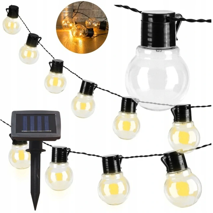 SOLAR R10/3 Solární světelný řetěz teplá bílá, 10LED/3Metry
