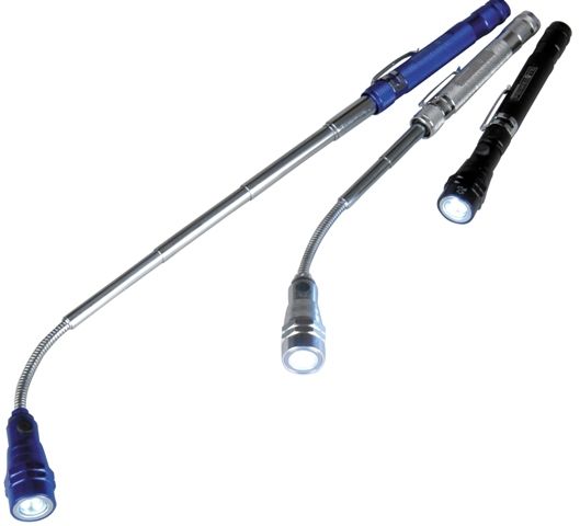 OEM Teleskopická magnetická LED svítilna červená