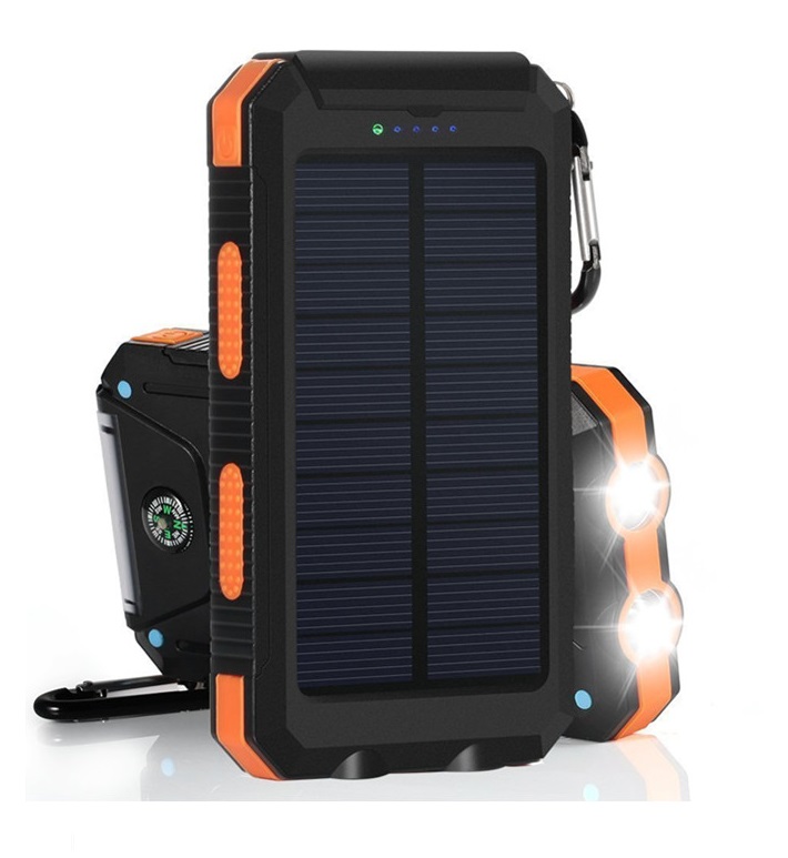 SolarPower N2-104 Solární nabíječka 10.000 mAh oranžová, 2x LED